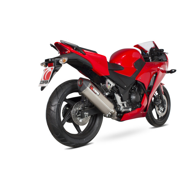 Scorpion Exhaust Honda CBR300 R 2014 - 2019 Serket Parallel Slip-on Brushed Stainless Steel Sleeve